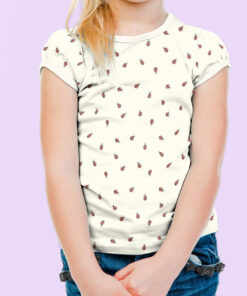 Baumwolljersey Marienkäfer auf Offwhite