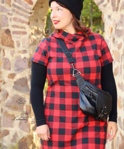 French Terry schwarz rot kariert