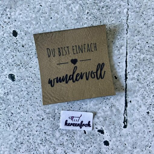 Label aus Kunstleder ♡ Du bist einfach wundervoll