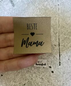 Hochwertiges Kunstlederlabel von Herzenfroh, beste Mama