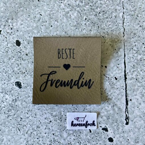 Label aus Kunstleder ♡ Beste Freundin