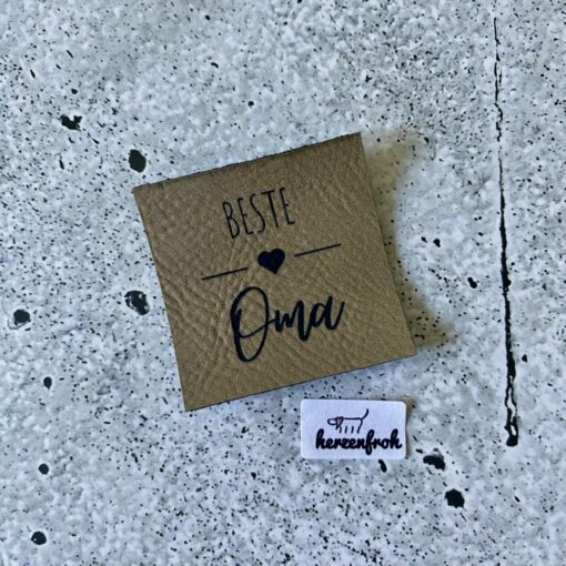 Label aus Kunstleder ♡ Beste Oma