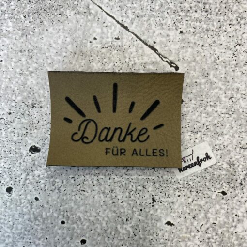 Label aus Kunstleder ♡ Danke für alles