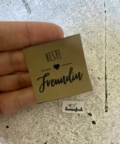 Hochwertiges Kunstlederlabel von Herzenfroh, beste Freundin