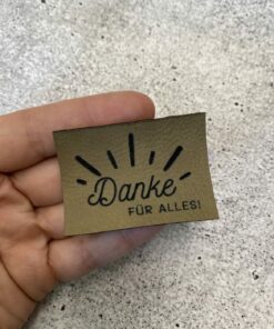 Kunstlederlabel, Danke, Herzenfroh