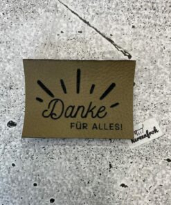 Kunstlederlabel, Danke, Herzenfroh