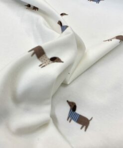 Alternative view of Baumwolljersey ♡ kleine braune Dackel auf Weiß