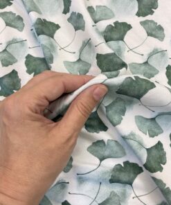 Bio Baumwolljersey GOTS Ginkoblätter, Herzenfroh