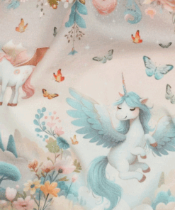 Baumwolljersey digital Feen, Drachen und Einhörner von Herzenfroh1