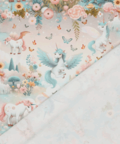 Baumwolljersey digital Feen, Drachen und Einhörner von Herzenfroh4