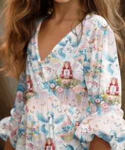 Baumwolljersey digital Feen, Drachen und Einhörner von Herzenfroh5