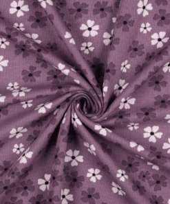 Waffeljersey Blüten in Lavendel von Herzenfroh1