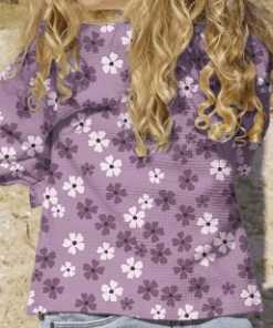 Waffeljersey Blüten in Lavendel von Herzenfroh3