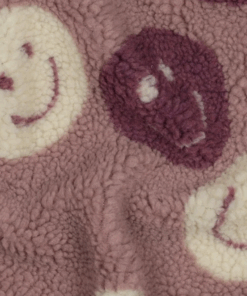 Teddystoff Smiley - lila / weiß