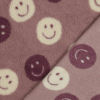 Teddystoff Smiley - lila / weiß