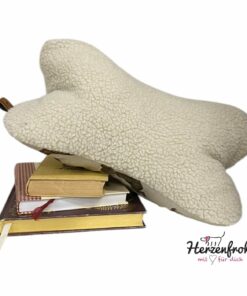 Leseknochen, Lesekissen - Halbpanama/Teddyplüsch - Dackel