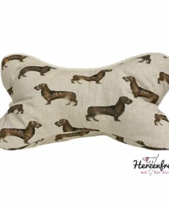 Leseknochen, Lesekissen - Halbpanama/Teddyplüsch - Dackel