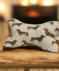 Leseknochen, Lesekissen - Halbpanama/Teddyplüsch - Dackel