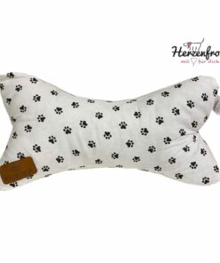 Leseknochen, Lesekissen - Pfotenabdrücke schwarz auf weiß