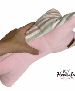 Leseknochen, Lesekissen - rosa Streifen / Fleece