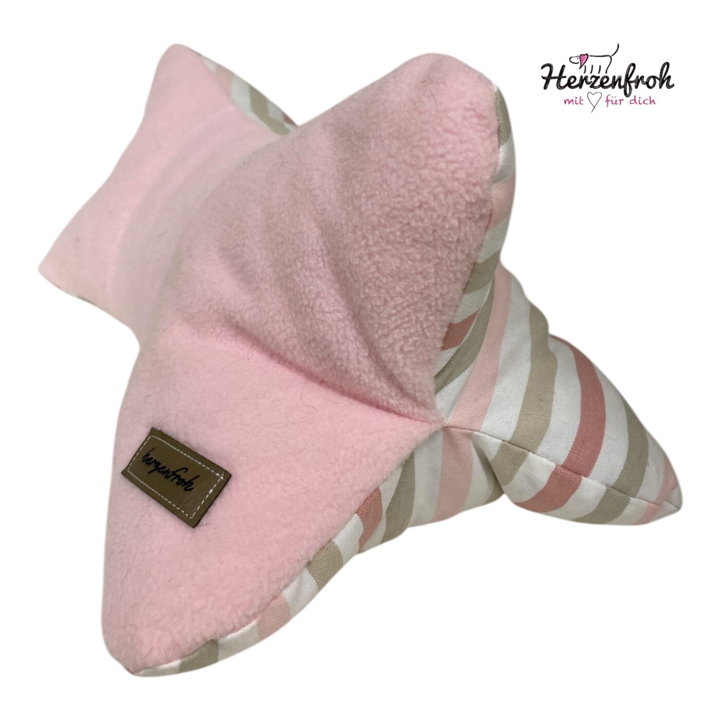 Leseknochen, Lesekissen - rosa Streifen / Fleece