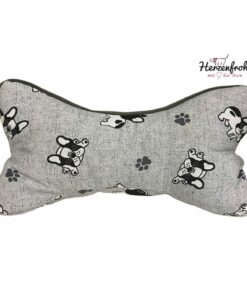 Leseknochen, Lesekissen - Bulldogge auf grau / Fleece