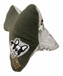 Leseknochen, Lesekissen - Bulldogge auf grau / Fleece