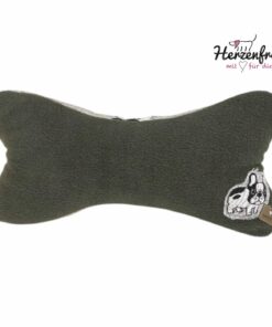 Leseknochen, Lesekissen - Bulldogge auf grau / Fleece
