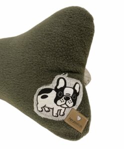 Leseknochen, Lesekissen - Bulldogge auf grau / Fleece