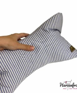 Leseknochen, Lesekissen - blaue & weiße Streifen