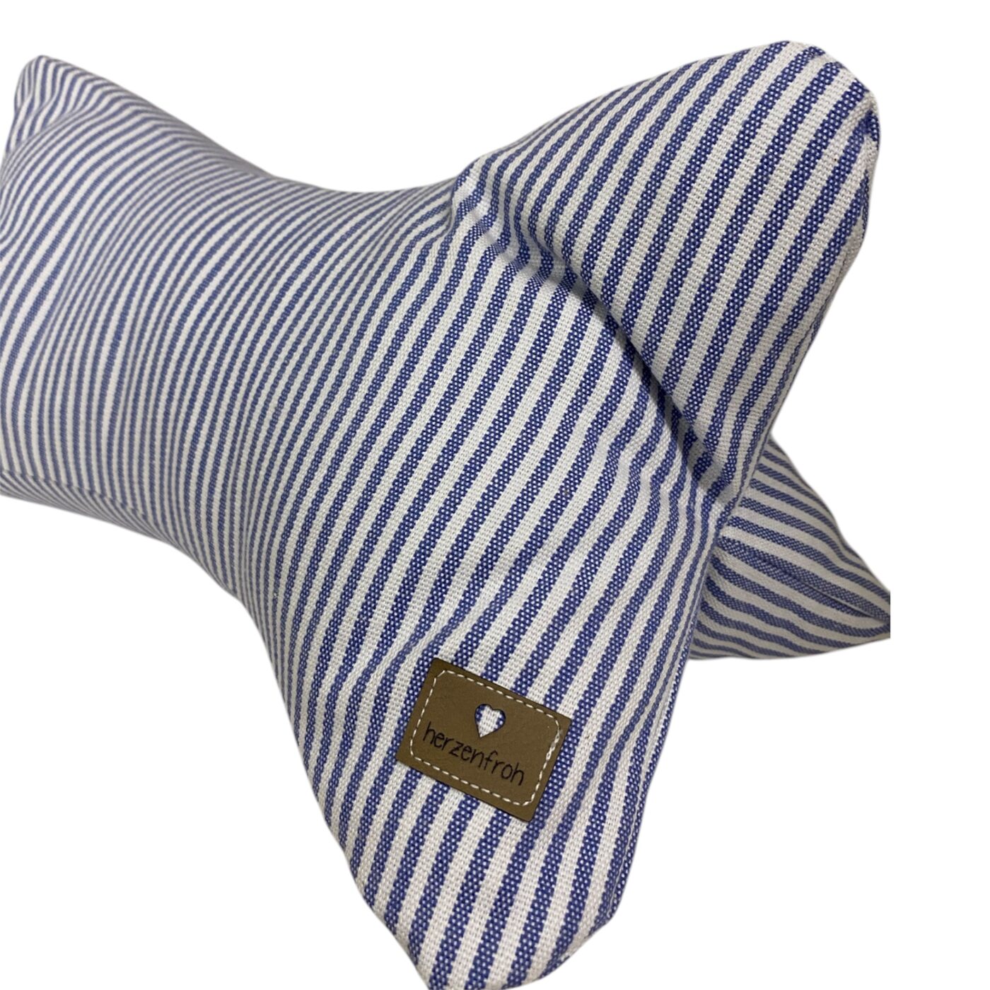 Leseknochen, Lesekissen - blaue & weiße Streifen