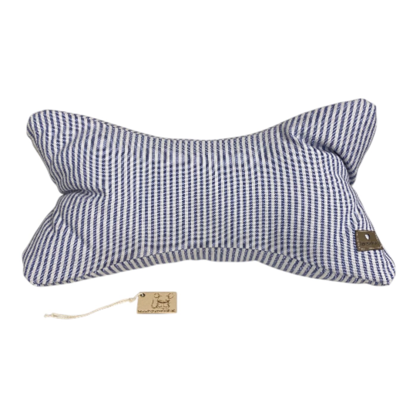 Leseknochen, Lesekissen - blaue & weiße Streifen