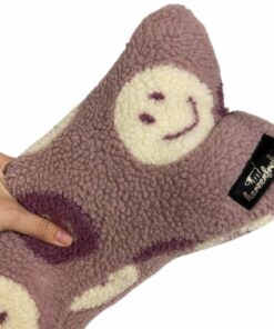 Leseknochen, Lesekissen - Teddyplüsch Smiley - lavendel