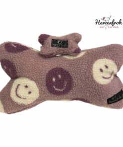 Leseknochen, Lesekissen - Teddyplüsch Smiley - lavendel