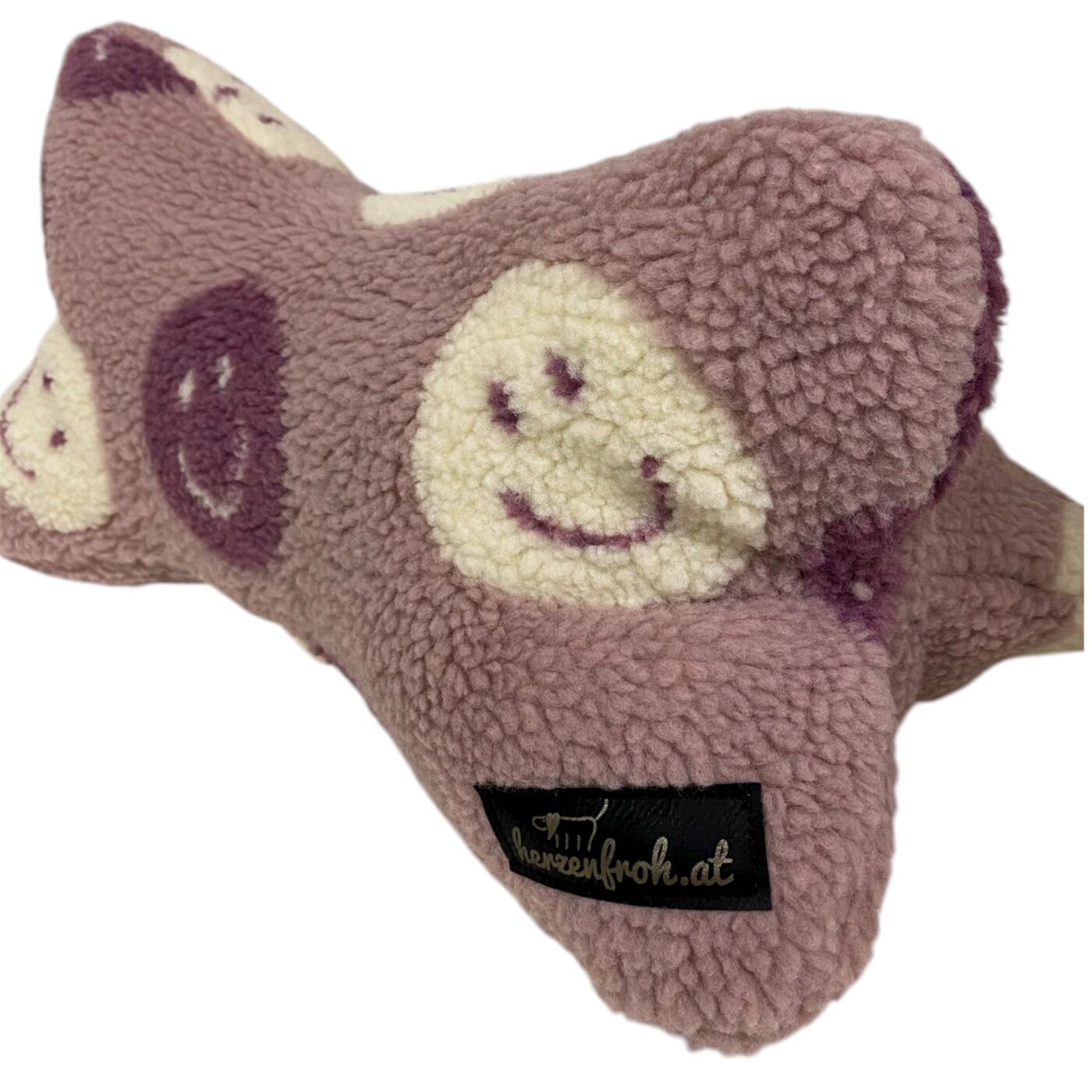 Leseknochen, Lesekissen - Teddyplüsch Smiley - lavendel