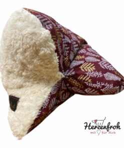 Leseknochen - Popeline/Baumwollplüsch - Tanne auf weinrot