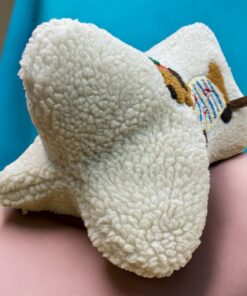 Leseknochen, Lesekissen - Teddyplüsch mit Dackelapplikation