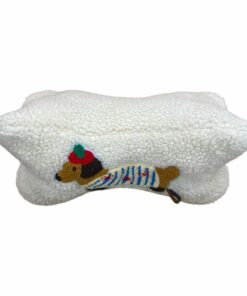 Leseknochen, Lesekissen - Teddyplüsch mit Dackelapplikation