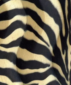 Tierfellimitat mit Zebramuster in schwarz und creme