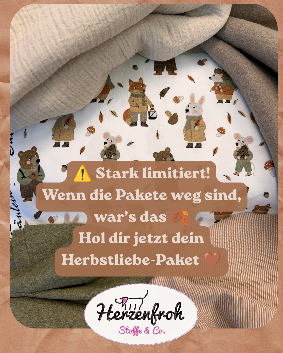 Herbst Stoffpaket – 2,5 m abgestimmte Stoffe | Herzenfroh